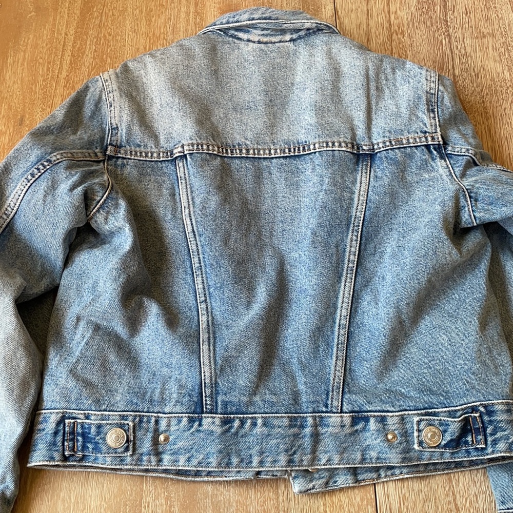 Zara Faux Fur Sherpa Lined Denim Jacket Size M - Picture 12 of 15